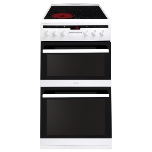 AFC5550WH 50cm freestanding electric double oven with ceramic hob 