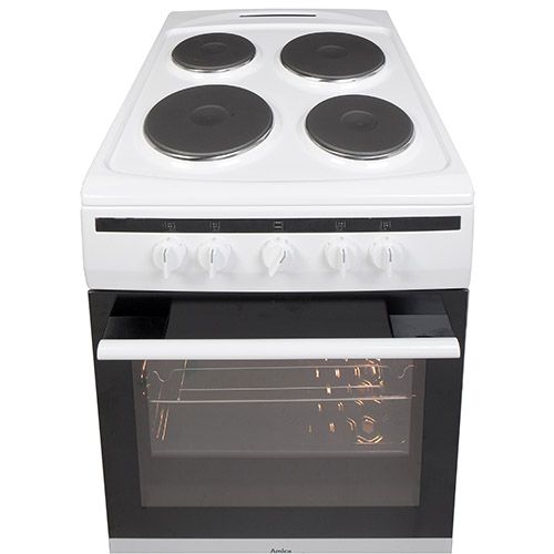 508EE1W 50cm freestanding electric cooker with electric plate hob, white Alternative ()
