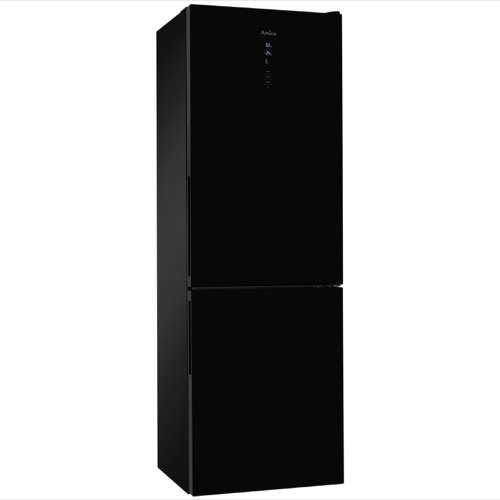 FK3216GBDF 60cm freestanding frost-free 70/30 fridge freezer, black glass Alternative ()