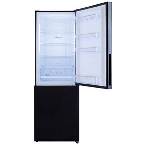 FK3216GBDF 60cm freestanding frost-free 70/30 fridge freezer, black glass Alternative ()