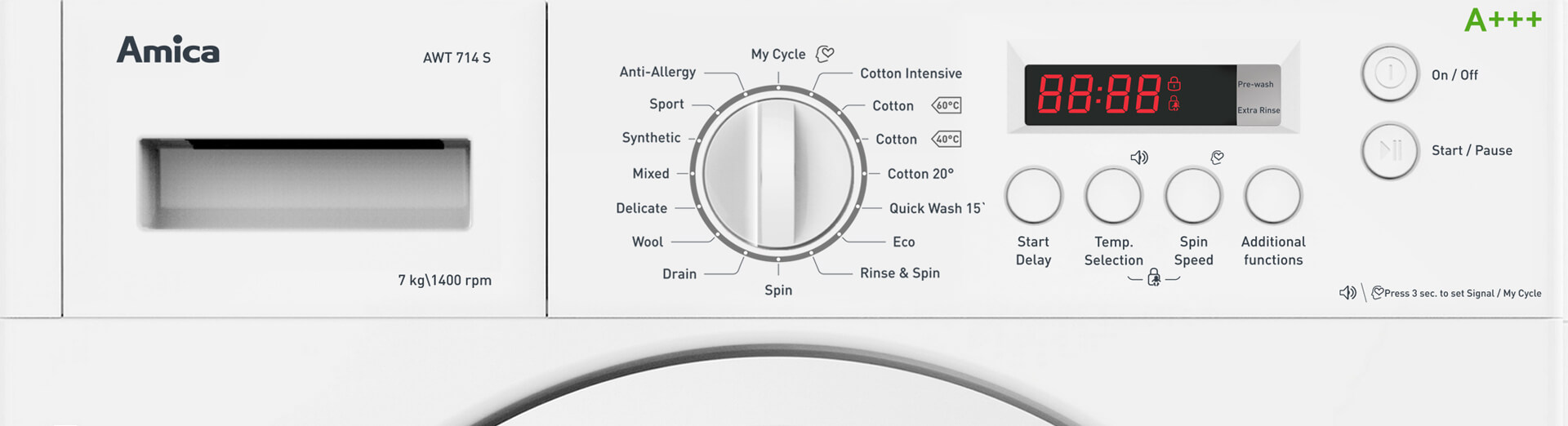 integrated washing machine front banner